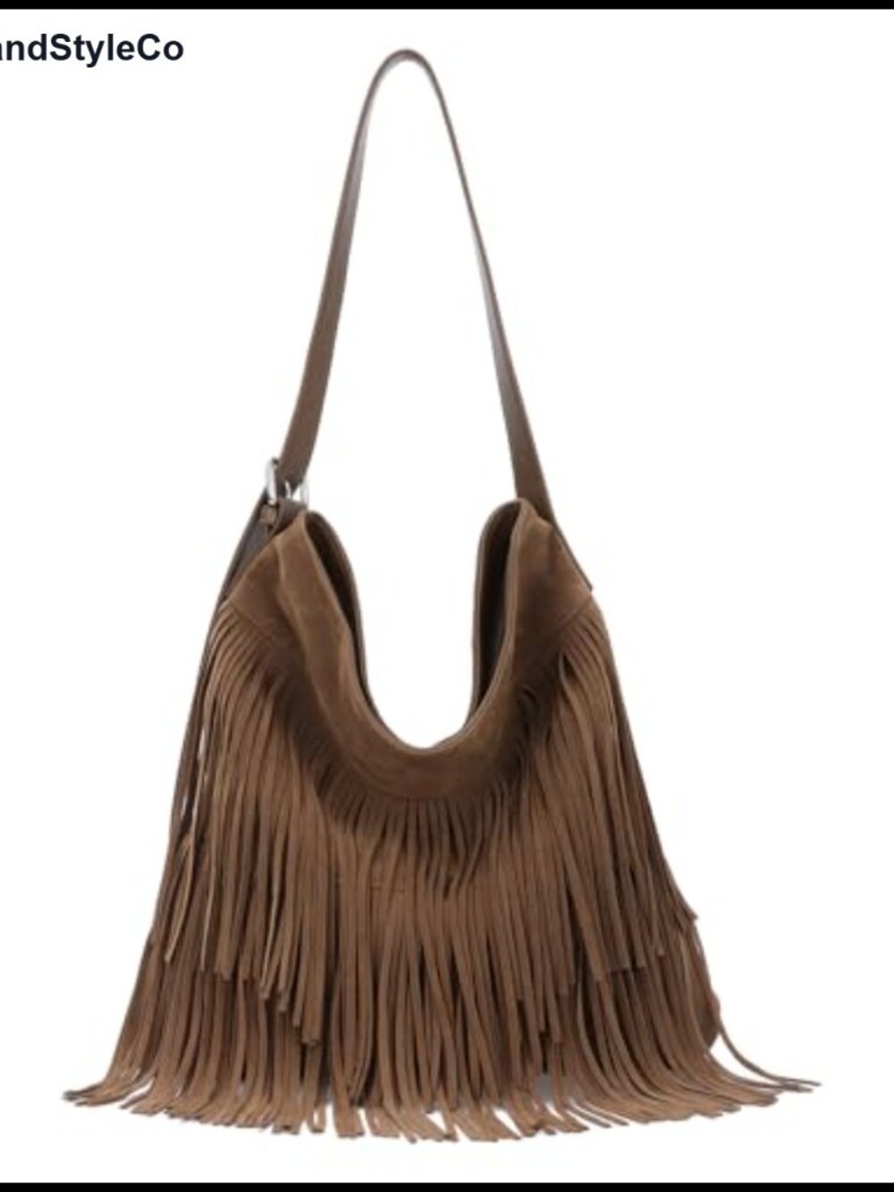 Fringe Hobo Bag for Women Vegan Faux Suede Leather Tassel Shoulder Bag